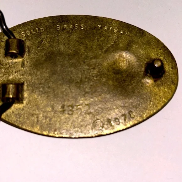 S S SOLID BRASS COUNTRY MUSIC BELT BUCKLE 1978